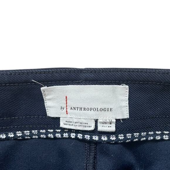 Anthropologie Bryson Tapered Button Fly Ankle Trouser Pants Navy 8 - Picture 6 of 9